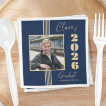 Navy Gold Foto Frame 2025 Abschluss