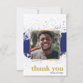 Navy & Gold Funky Platscher Abschluss Danke Karte (Vorderseite)