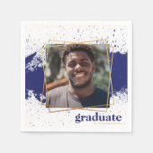 Navy & Gold Funky Platscher Abschluss Napkins Serviette (Vorderseite)