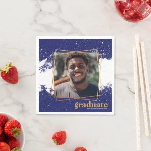Navy & Gold Funky Platscher Abschluss Napkins Serviette