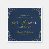Navy Gold Future Mr. and Mrs Engagement Party Serviette (Vorderseite)