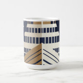 Navy Gold Geometric Maritime Ocean Liner Art Deco Kaffeetasse (Mittel)