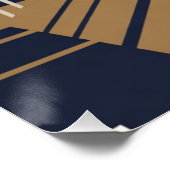 Navy Gold Geometric Maritime Ocean Liner Art Deco Poster (Ecke)