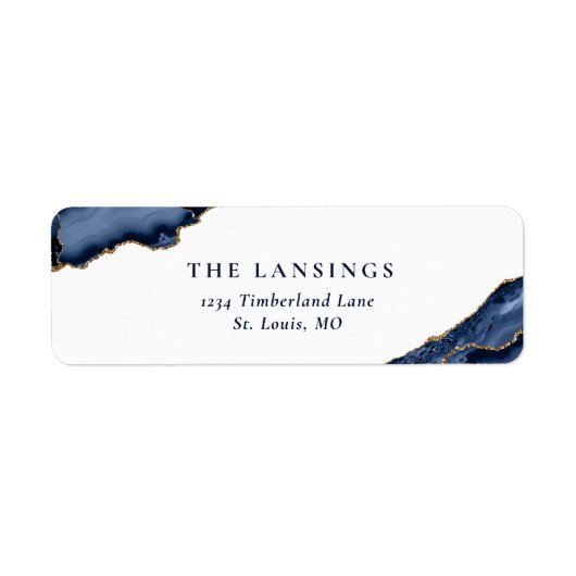 Navy Gold Glitzer Agate Geode Marble (Vorne)