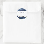 Navy Gold Glitzer Agate Geode Marble Vielen Dank Runder Aufkleber (Tasche)