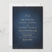 Navy & Gold Glitzer Ausgereifte Monogramm Hochzeit Einladung (Vorderseite)