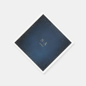 Navy & Gold Glitzer Ausgereifte Monogramme Serviette (Ecke)