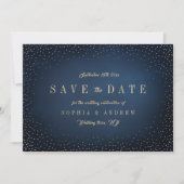 Navy & Gold Glitzer Einfach Save the Date (Vorderseite)