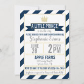 Navy Gold Glitzer Prince Baby Showeinladung Einladung (Vorderseite)