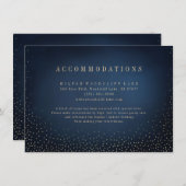 Navy & Gold Glitzer Simple Wedding Unterkünfte Begleitkarte (Vorne/Hinten)
