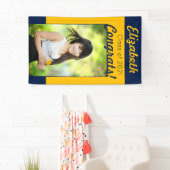 Navy & Gold Glückwunschs - Eine Foto Graduation Pa Banner (Insitu)