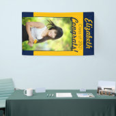 Navy & Gold Glückwunschs - Eine Foto Graduation Pa Banner (Messeveranstaltung)