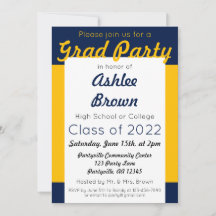 Navy Gold Grad Party Bold Abschluss