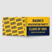 Navy & Gold Graduation Party Class 2024 Gästebuch (Voll)