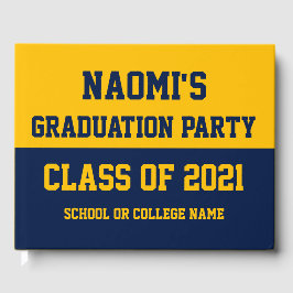 Navy & Gold Graduation Party Class 2024 Gästebuch