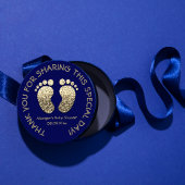 Navy Gold Heart Feet Baby Dusche Gefallen Vielen D Runder Aufkleber