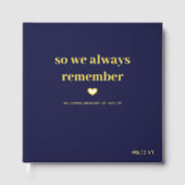 Navy Gold Heart, sodass wir uns immer Memorial eri Gästebuch (Vorderseite)