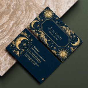 Navy Gold Himmels-Sonne Mond Visitenkarte