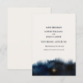 Navy Gold Hochzeit Save The Date (Vorne/Hinten)