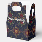 Navy Gold Holly Medallion Pattern Geschenkschachtel (Geöffnet)