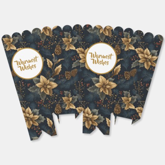 Navy Gold Holly Medallion Pattern Geschenkschachtel (Ungeklappt)