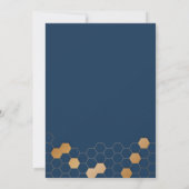 Navy Gold Honeycomb Wedding Einladung (Rückseite)