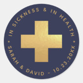 Navy & Gold in Kranken und im Health Hangover Kit Runder Aufkleber (Vorderseite)