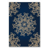 Navy Gold Indian Style DIY Zelt Platzkarte Tischnummer (Rückseite)