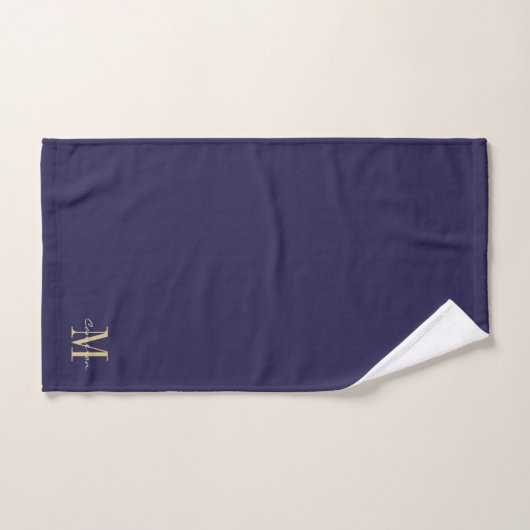 Navy Gold Initial und Name Personalisiert Badhandtuch Set (Handtuch)
