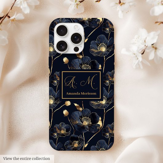 Navy Gold iPhone Case Chic Girls Birthday Keepsake