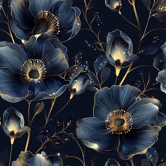 Navy Gold iPhone Case Sweet Sixteen Floral Design