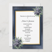 NAVY GOLD LAYERED EMBOSSED FLORAL WEDD EINLADUNG (Vorderseite)