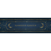 Navy Gold Linen Texture Islamic Ramadan Family Kurzer Tischläufer
