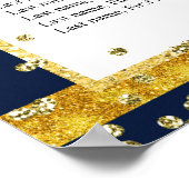 Navy Gold Lion Baby Shower Chart Poster (Ecke)