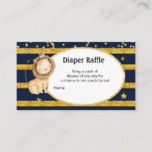 Navy Gold Lion Diaper Umschließungskarte Begleitkarte (Vorderseite)