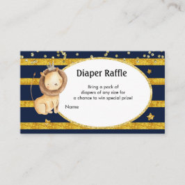 Navy Gold Lion Diaper Umschließungskarte Begleitkarte