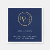 Navy & Gold Logo Corporate Business Event Branding Serviette (Vorderseite)