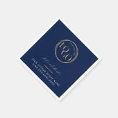 Navy & Gold Logo Corporate Business Event Branding Serviette (Ecke)
