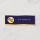 Navy & Gold Logo Elegant Event Free Drink Voucher Mini Visitenkarte (Rückseite)