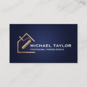 Navy Gold Luxury Beruflich Painting Service Visitenkarte (Vorderseite)