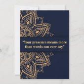 Navy & Gold Mandala-Einladung Save The Date (Rückseite)