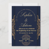 Navy & Gold Mandala Invitation Save The Date (Vorderseite)