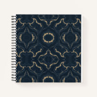 Navy Gold Marmor Abstrakt Luxus Notizbuch