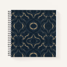Navy Gold Marmor Abstrakt Luxus Notizbuch
