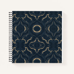 Navy Gold Marmor Abstrakt Luxus Notizbuch