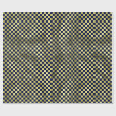 Navy gold metallic checker pattern Christmas Geschenkpapier (Flach)