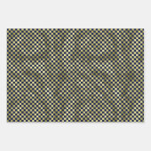 Navy gold metallic checker pattern Christmas Geschenkpapier Set (Vorderseite)