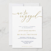 Navy Gold Modern Wir sind Verlobt Einladung (Vorderseite)