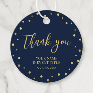 Navy & Gold   Moderne Geburtstagsgeschenk Danke Geschenkanhänger