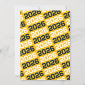 Navy & Gold Modernes Abschluss Foto Einladung (Rückseite)